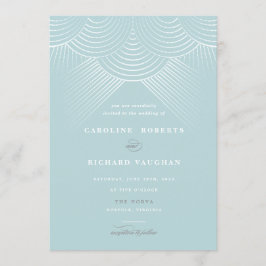 Art Deco Mint String Lights Hochzeit Einladung