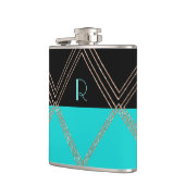 Art Deco Mit Monogramm Flasche Flachmann (Links)