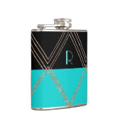 Art Deco Mit Monogramm Flasche Flachmann (Rechts)