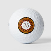 Art Deco Mit Monogramm Golfplätze Golfball (Vorderseite)