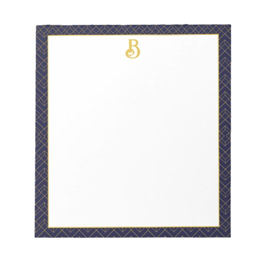 Art Deco Mit Monogramm Notizblock (Vorderseite)