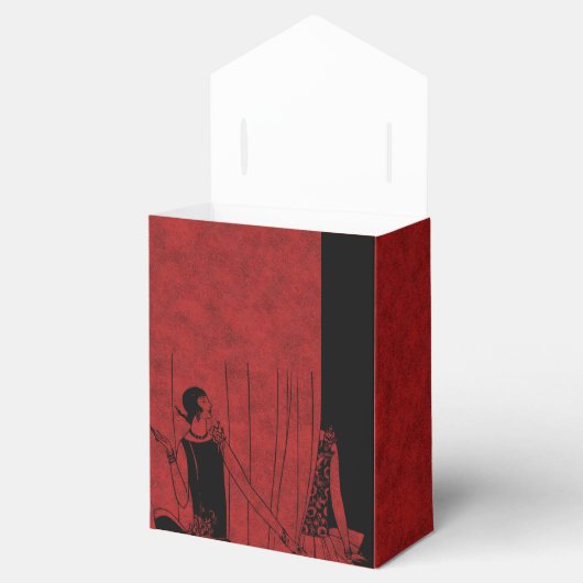 Art-Déco-Mode der 1920er Jahre: Rot und Schwarz Geschenkschachtel (Geöffnet)