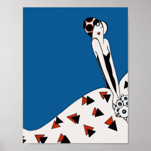 Art Deco Mode Frau – Vintage Geometrisch Poster