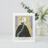 Art Deco Modeplatte Abend Gown by Barbier Postkarte (Stehend Vorderseite)