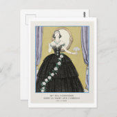 Art Deco Modeplatte Abend Gown by Barbier Postkarte (Vorne/Hinten)