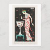 Art Deco Modeplatte Abend Gown by Barbier Postkarte (Vorderseite)