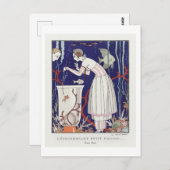 Art Deco Modeplatte Sommerkleid von Barbier Postkarte (Vorne/Hinten)