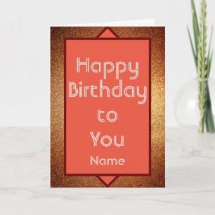 Art Deco Modern Gold Happy Birthday Karte
