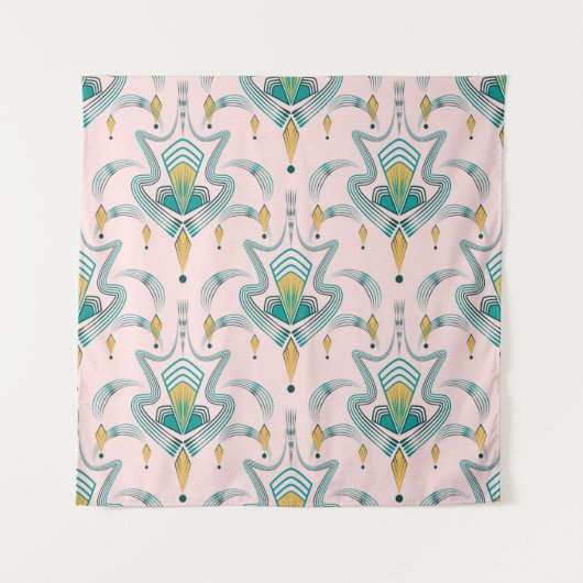 Art deco modern pattern graphic ornament. Abstract Wandteppich (Vorderseite)