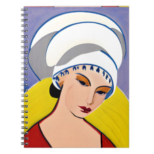 Art Deco Moderne Dame in einem Turban Notizblock