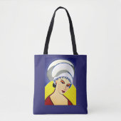 Art Deco Moderne Dame in einem Turban Tasche (Vorderseite)