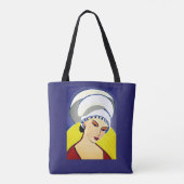Art Deco Moderne Dame in einem Turban Tasche (Rückseite)