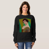Art Deco Moderne Dame mit Fan Sweatshirt (Vorne ganz)