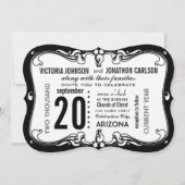 Art Deco Moderne Hochzeit Einladung (Vorderseite)