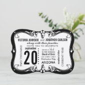 Art Deco Moderne Hochzeit Einladung (Stehend Vorderseite)