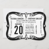 Art Deco Moderne Hochzeit Einladung (Vorderseite)