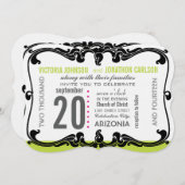 Art Deco Moderne Hochzeit Einladung (Vorne/Hinten)