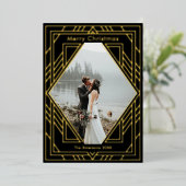 Art Deco Moderne Weihnachtsausstellungskarte Folien Feiertagskarte (Stehend vorne)