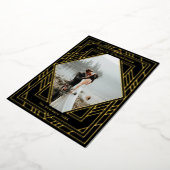 Art Deco Moderne Weihnachtsausstellungskarte Folien Feiertagskarte (Gedreht)