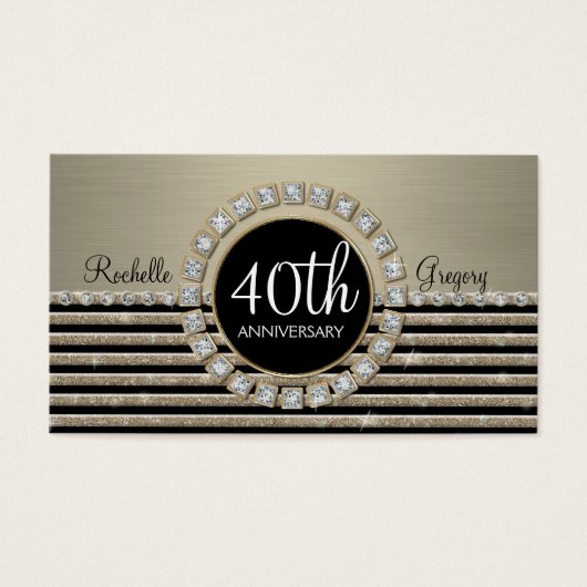 Art Deco Moderner Horizontaler Streifen Glitzer 40 (Vorderseite)