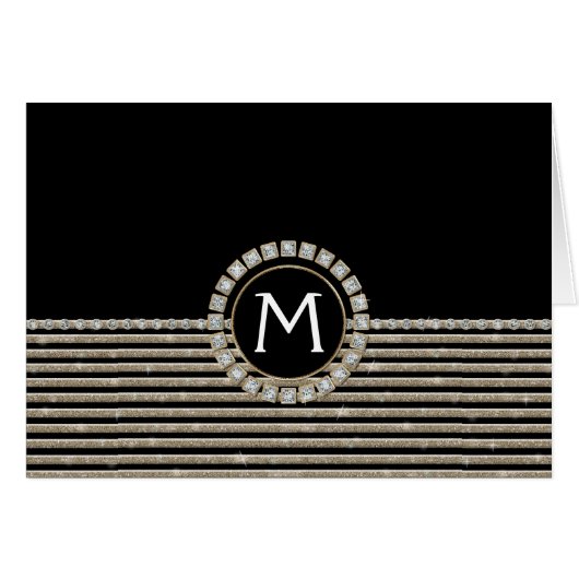 Art Deco Moderner, horizontaler Streifen Glitzer L (Vorderseite (Horizontal))