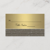 Art Deco Moderner, horizontaler Streifen Glitzer L Platzkarte (Rückseite)