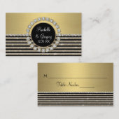 Art Deco Moderner, horizontaler Streifen Glitzer L Platzkarte (Vorne/Hinten)