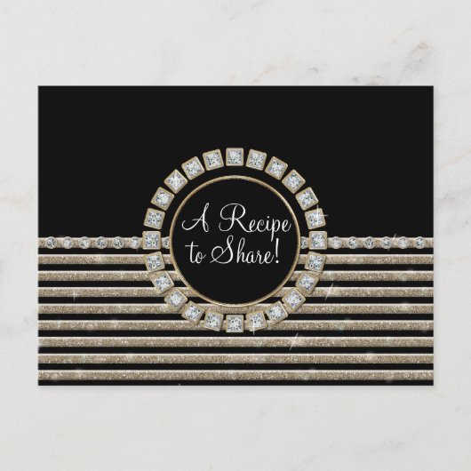 Art Deco Moderner, horizontaler Streifen Glitzer L Postkarte (Vorderseite)