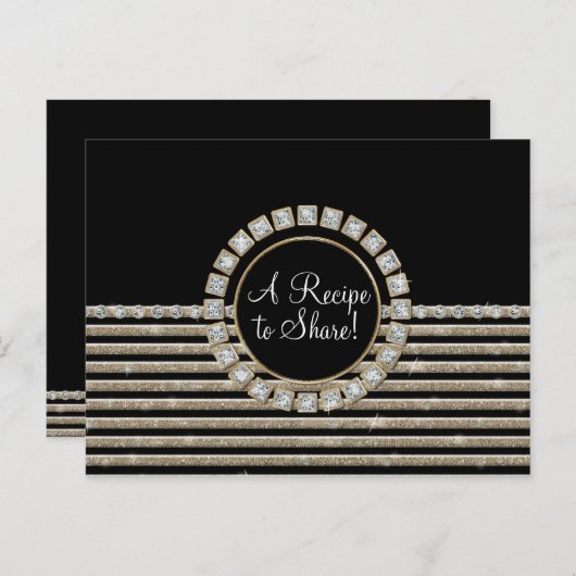 Art Deco Moderner, horizontaler Streifen Glitzer L Postkarte (Vorne/Hinten)