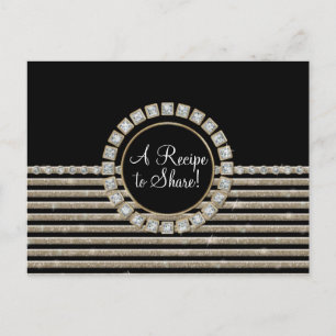 Art Deco Moderner, horizontaler Streifen Glitzer L Postkarte