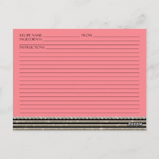 Art Deco Moderner, horizontaler Streifen Glitzer L Postkarte (Rückseite)