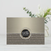 Art Deco Moderner, horizontaler Strip Glitzer Look Einladung (Stehend Vorderseite)