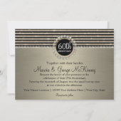 Art Deco Moderner, horizontaler Strip Glitzer Look Einladung (Rückseite)