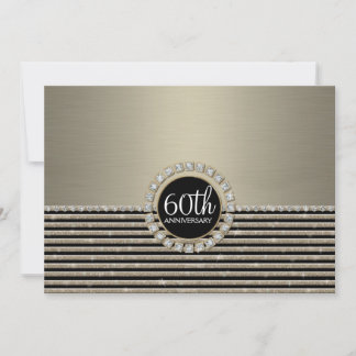Art Deco Moderner, horizontaler Strip Glitzer Look Einladung