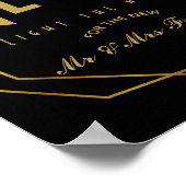 Art Deco Moderner Stil Lass Liebe Glühende Hochzei Poster (Ecke)