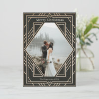 Art Deco Modernes Goldenes Weihnachtsdesign Foto