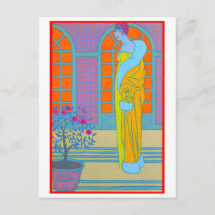 Art Deco Modezeichnung von George Barbier Postkart Postkarte
