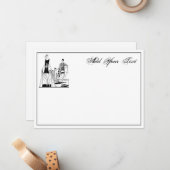 Art Deco modische Damen mit Beach Note Card Mitteilungskarte (Vorderseite/Rückseite Beispiel)