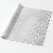 Art Deco Monochrom Silver Gray Scales Seashells Geschenkpapier (Ungerollt)