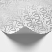 Art Deco Monochrom Silver Gray Scales Seashells Geschenkpapier (Ecke)