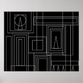 Art Deco Monochrome Print Poster (Vorne)
