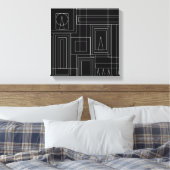 Art Deco Monochrome Print Wrapped Canvas Leinwanddruck (Insitu (Schlafzimmer))