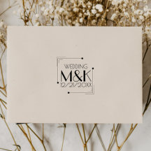 Art Deco Monogram 1920er Hochzeitskautschuk-Briefm