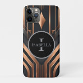 Art Deco Monogram Circle Name Design Case-Mate iPhone Hülle (Rückseite)