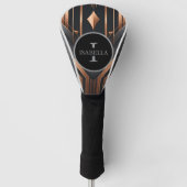 Art Deco Monogram Circle Name Design Golf Headcover (Vorderseite)