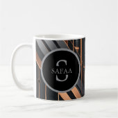 Art Deco Monogram Circle Name Design Kaffeetasse (Links)