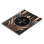 Art Deco Monogram Circle Name Design Notizblock (Linke Seite)