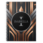 Art Deco Monogram Circle Name Design Notizblock (Vorderseite)