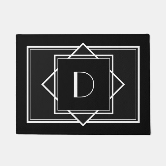 Art Deco Monogram Doormat Fußmatte (Vorderseite)