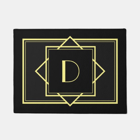 Art Deco Monogram Doormat - Gold Fußmatte (Vorderseite)